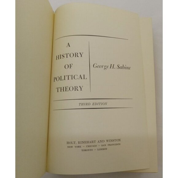A History of Political Theory Sabine Hardcover Dust Jacket Academic Classic - Picture 9 of 10